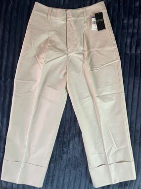 Lauren Ralph Lauren Cream Cuffed Trousers, sz 8